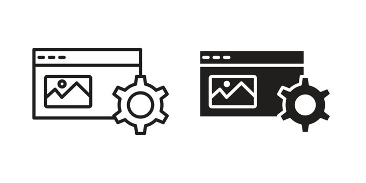 Content management icons in trendy flat style. Icon design, logo, app, UI. Vector illustration