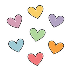 Vector Heart Icon In Multiple Colors