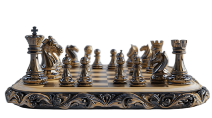 3D Silver Chess Set Mid-Game Strategy Board