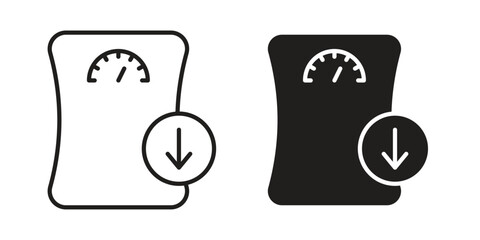 Dieting icons in trendy flat style. Icon design, logo, app, UI. Vector illustration