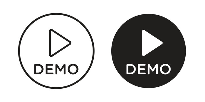 Demo video icons in trendy flat style. Icon design, logo, app, UI. Vector illustration