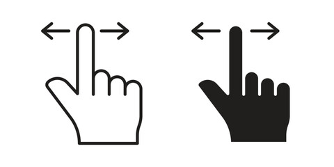 Fototapeta premium Finger swipe icons in trendy flat style. Icon design, logo, app, UI. Vector illustration