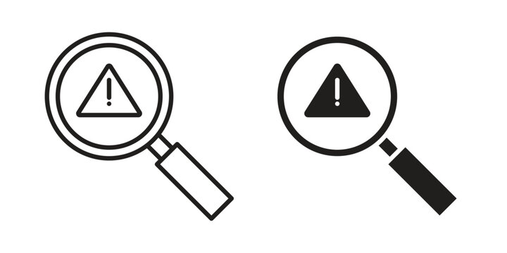 Finding problem icons in trendy flat style. Icon design, logo, app, UI. Vector illustration
