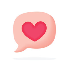Vector Hand Drawn Heart With Bubble Message Icon