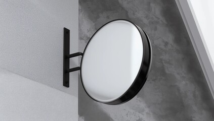 Mock up Signboard shop Circle shape