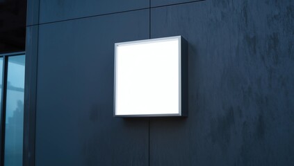 Mock up Signage Blank shop sign Square shape Exterior modern