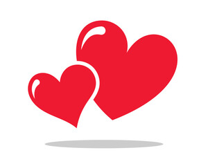 Vector Two Hearts Icon Symbol