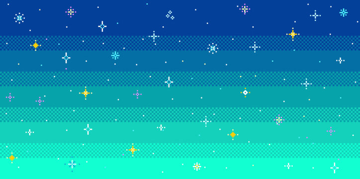 Pixel art background. Seamless background. Vector illustration of the sky.