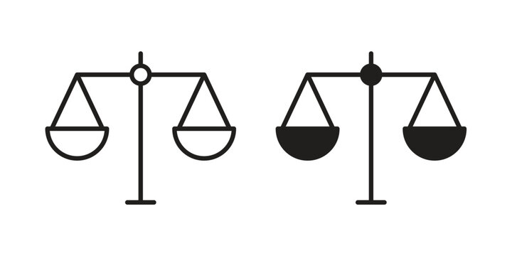 Law scale icons in trendy flat style. Icon design, logo, app, UI. Vector illustration