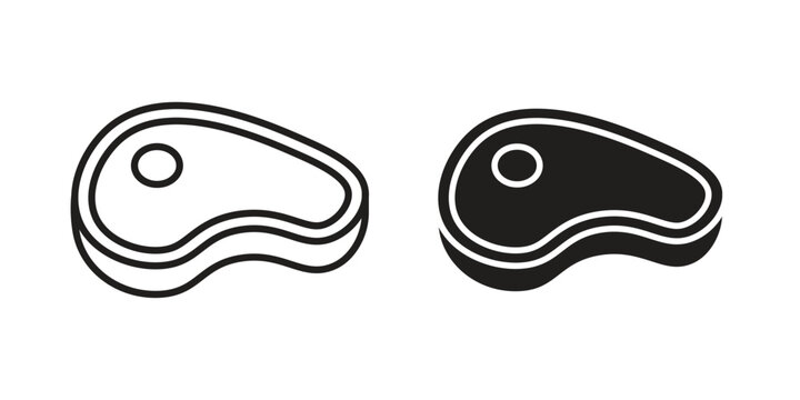 Meat icons in trendy flat style. Icon design, logo, app, UI. Vector illustration