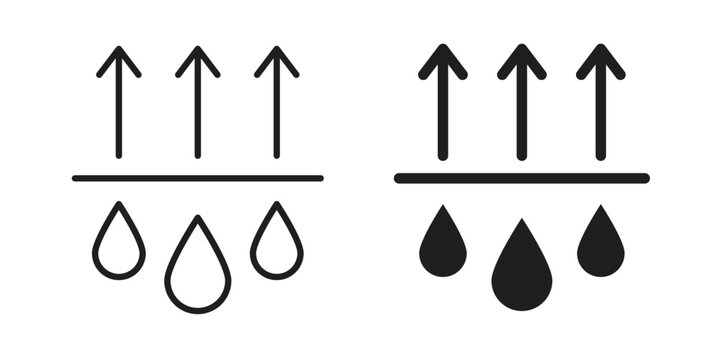 Moisture wicking icons in trendy flat style. Icon design, logo, app, UI. Vector illustration