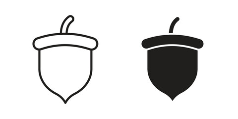 Oak nut icons in trendy flat style. Icon design, logo, app, UI. Vector illustration © iconic
