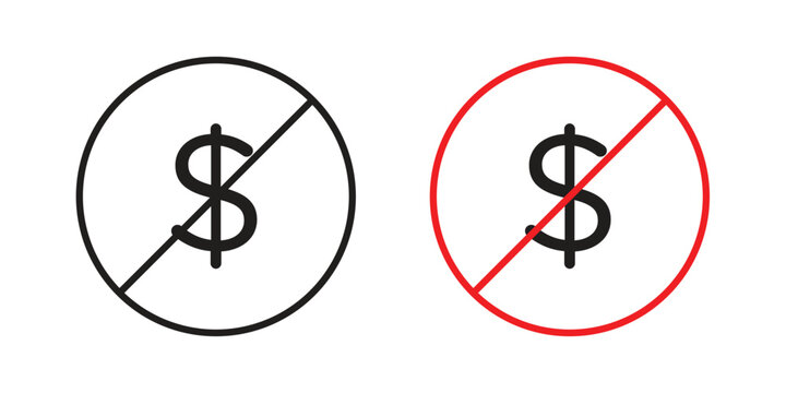 No money icons in trendy flat style. Icon design, logo, app, UI. Vector illustration