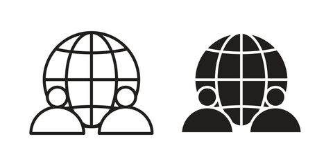 Outsourcing icons in trendy flat style. Icon design, logo, app, UI. Vector illustration