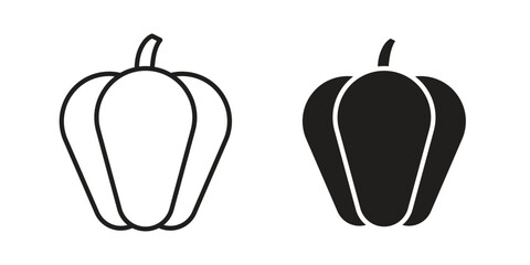 Paprika icons in trendy flat style. Icon design, logo, app, UI. Vector illustration