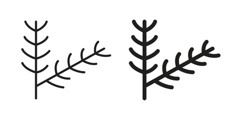 Obraz premium Pine branch icons in trendy flat style. Icon design, logo, app, UI. Vector illustration
