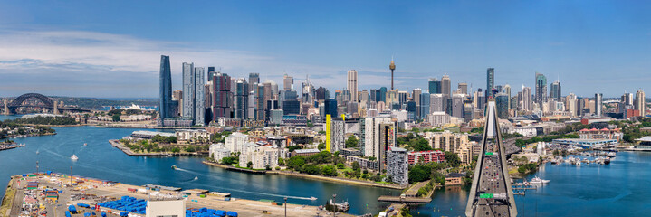 Sydney Balmain Bridge to Anzac panorama