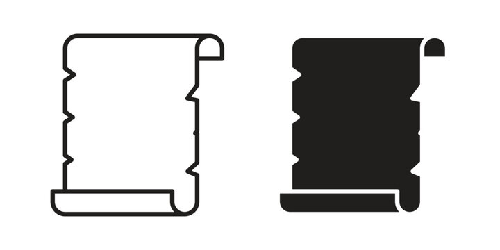 Scroll papyrus paper icons in trendy flat style. Icon design, logo, app, UI. Vector illustration