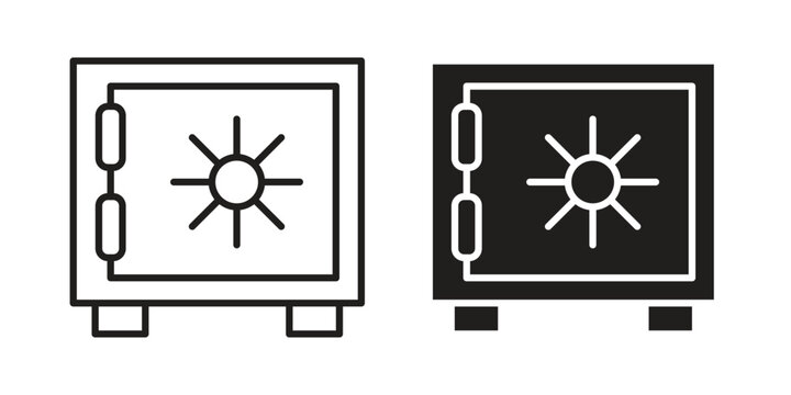 Secure vault icons in trendy flat style. Icon design, logo, app, UI. Vector illustration