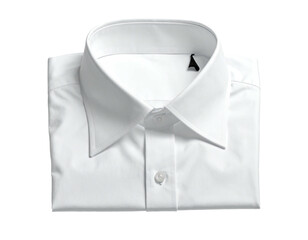 Folded white dress shirt, collar up, buttoned