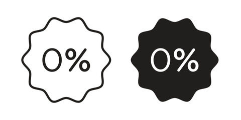 Zero percent icons in trendy flat style. Icon design, logo, app, UI. Vector illustration © iconic