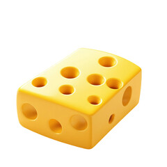 A vibrant yellow block of Swiss cheese with characteristic holes.