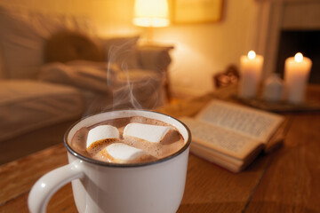 Cozy Christmas Eve Scene with Stockings Hung by Fireplace and Twinkling Tree