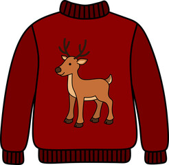 Casual Red Sweater Illustration