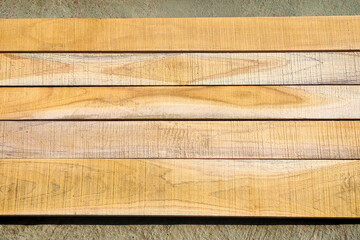 Natural light brown colored wooden planks