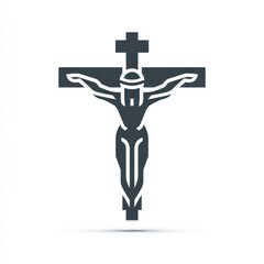 crucifix icon, vector graphic on a white background