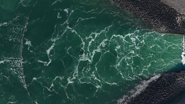 Aerial View of Brouwersdam Delta Works Zeeland Netherlands