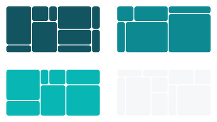 Abstract bento style photo collage set designed for wide visual posts