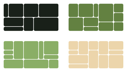 Bento style abstract photo collage set in wide format for digital banners