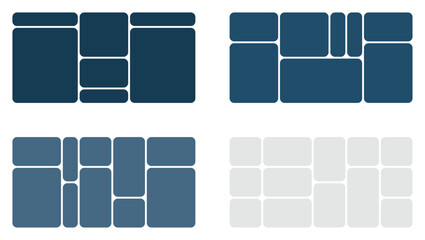 Abstract bento photo collage set for wide post and banner composition