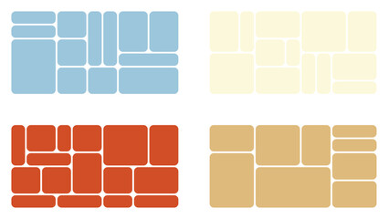 Wide format abstract bento photo collage set for banner design use