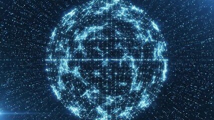 Dynamic digital network connection background featuring glowing blue lines and dots forming an intricate abstract plexus structure symbolizing global communication artificial intelligence and advance. - Powered by Adobe