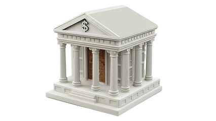 central bank model 3d central bank building isolated on transparent background, png bank cutout