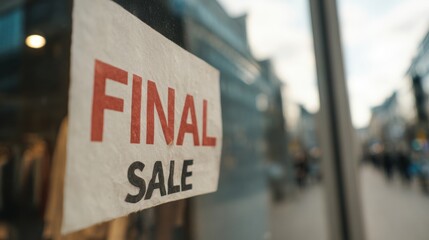 Store displays final sale sign to attract customers during shopping season