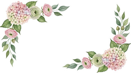 Hand Painted Elegant Watercolor Corner