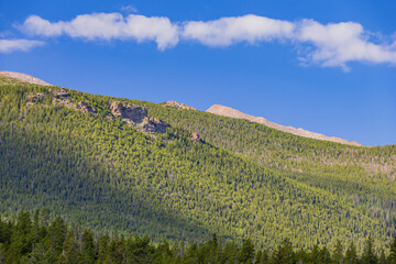 Beautiful sunny landscape along the East Portal Trail