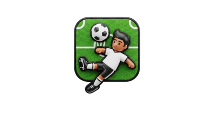 3D Soccer Player Kicking Ball Icon
