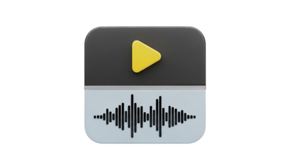 App Icon: Play Button and Sound Waveform