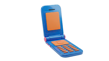 Blue and Orange Flip Phone
