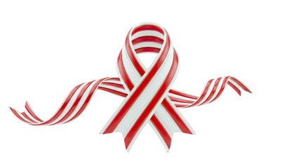 Red and White Striped Awareness Ribbon