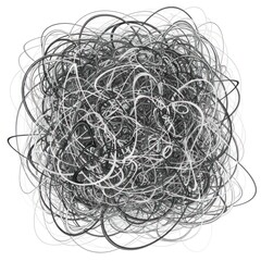 Abstract swirls of lines in shades of gray and white