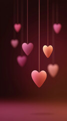 Valentine&rsquo;s Heart Decorations Flat Vector Illustration