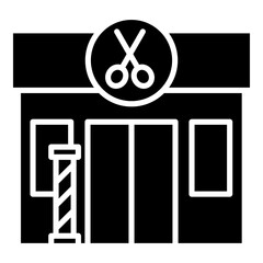 Barbershop glyph solid icon