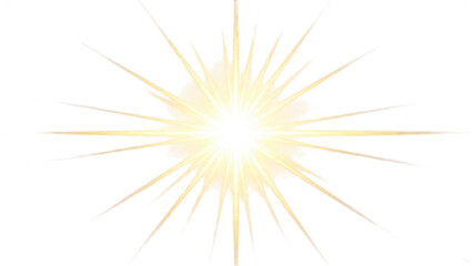 Radiant sunburst illumination isolated on transparent background