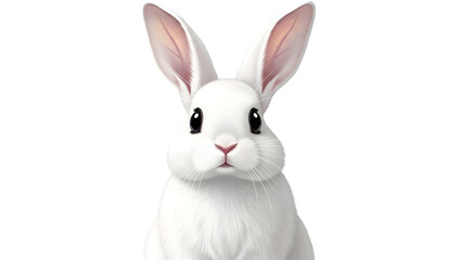 Obraz premium Happy easter sunday isolated on transparent background white bunny