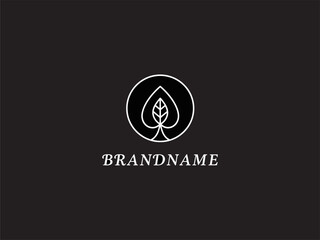 Simple White Leaf Logo Design Element.